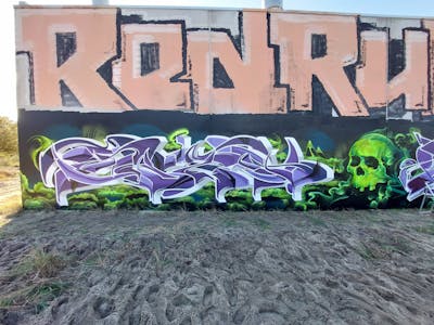 Light Green and Violet Stylewriting by TexR. This Graffiti is located in Perth, Australia and was created in 2022. This Graffiti can be described as Stylewriting and Characters.