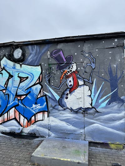 Light Blue and Colorful Characters by Gaps. This Graffiti is located in Leipzig, Germany and was created in 2024. This Graffiti can be described as Characters and Wall of Fame.