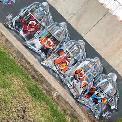 Colorful and Orange Stylewriting by Ceser87 and ceser. This Graffiti is located in Gran Canaria, Spain and was created in 2020. This Graffiti can be described as Stylewriting, Characters, 3D and Futuristic.
