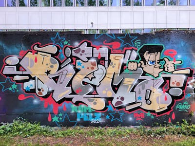 Grey and Colorful Stylewriting by Remo. This Graffiti is located in Magdeburg, Germany and was created in 2024. This Graffiti can be described as Stylewriting and Characters.