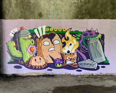Colorful Stylewriting by JINAK. This Graffiti is located in Batam, Indonesia and was created in 2022. This Graffiti can be described as Stylewriting, Characters and Abandoned.