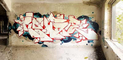 Red and Chrome Stylewriting by Rowdy. This Graffiti is located in Leipzig, Germany and was created in 2023. This Graffiti can be described as Stylewriting and Abandoned.