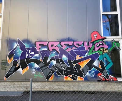 Colorful Stylewriting by Ryos. This Graffiti is located in Lausanne, Switzerland and was created in 2022. This Graffiti can be described as Stylewriting, Characters and Street Bombing.