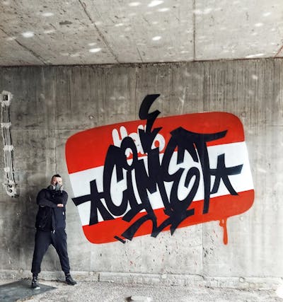 Black and Red and White Atmosphere by Cimet. This Graffiti is located in Zagreb, Croatia and was created in 2023. This Graffiti can be described as Atmosphere, Abandoned and Handstyles.