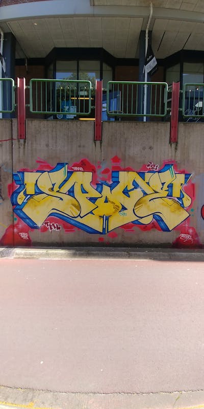 Yellow and Colorful Stylewriting by Spocey, TML, cab, WH and IFC. This Graffiti is located in Netherlands and was created in 2021. This Graffiti can be described as Stylewriting and Street Bombing.