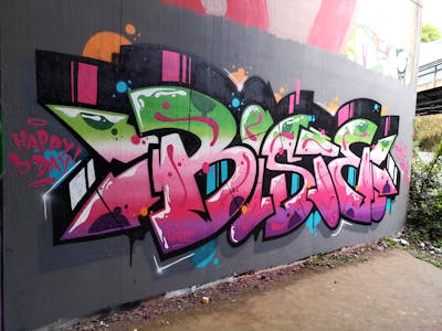 Colorful Stylewriting by HAMPI and BISTE. This Graffiti is located in MÜNSTER, Germany and was created in 2019.