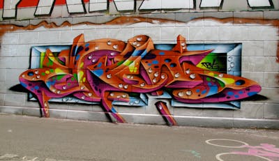 Orange and Colorful Stylewriting by Kezam. This Graffiti is located in Vienna, Austria and was created in 2016. This Graffiti can be described as Stylewriting and 3D.