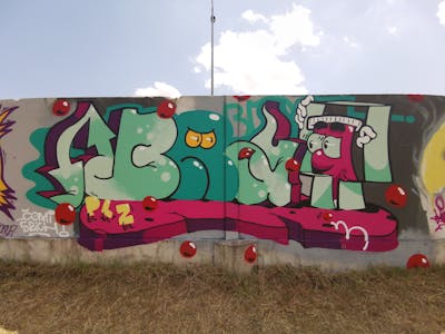 Colorful Stylewriting by Brat, BDBU and PLZ. This Graffiti is located in Croatia and was created in 2022. This Graffiti can be described as Stylewriting and Characters.