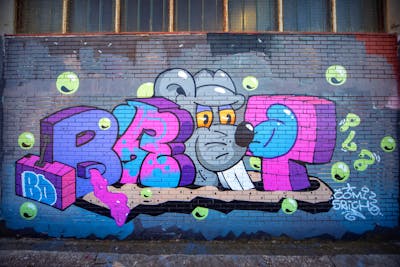 Violet and Grey Stylewriting by Brat, PLZ and BDBU. This Graffiti is located in Croatia and was created in 2022. This Graffiti can be described as Stylewriting and Characters.