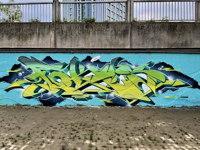 Light Green and Green Stylewriting by FOKUS.81. This Graffiti is located in Bayreuth, Germany and was created in 2020. This Graffiti can be described as Stylewriting, Wall of Fame and Characters.
