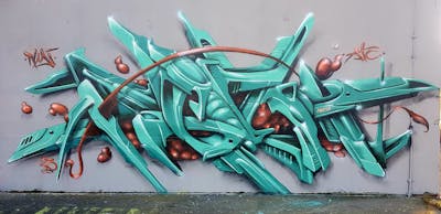 Brown and Cyan and Orange Stylewriting by angst. This Graffiti is located in Germany and was created in 2023. This Graffiti can be described as Stylewriting and 3D.