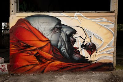 Orange and Grey Characters by Spektrum. This Graffiti is located in Rostock, Germany and was created in 2021. This Graffiti can be described as Characters, Streetart and Abandoned.