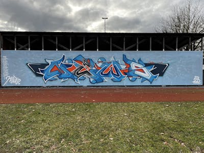 Light Blue Stylewriting by News. This Graffiti is located in Regensburg, Germany and was created in 2023.