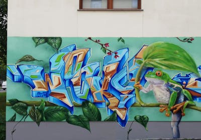 Colorful Stylewriting by Chr15 and WOOKY. This Graffiti is located in Leipzig, Germany and was created in 2022. This Graffiti can be described as Stylewriting, Characters and Commission.