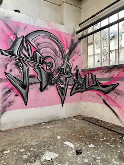 Coralle and Grey Stylewriting by Ketru. This Graffiti is located in France and was created in 2023. This Graffiti can be described as Stylewriting and Characters.