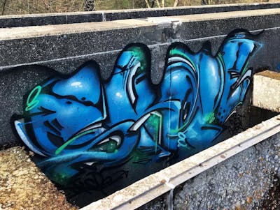 Blue and Light Blue Stylewriting by SKOPE. This Graffiti is located in Solothurn, Switzerland and was created in 2021.