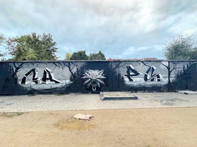 Grey and Black Stylewriting by Gaps. This Graffiti is located in Leipzig, Germany and was created in 2023. This Graffiti can be described as Stylewriting, Characters, Streetart and Wall of Fame.