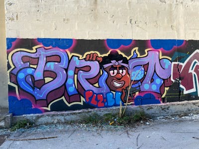 Colorful Stylewriting by Brat. This Graffiti is located in Rijeka, Croatia and was created in 2023. This Graffiti can be described as Stylewriting, Characters and Abandoned.