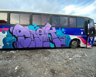 Violet and Colorful Stylewriting by Snek. This Graffiti is located in Sao Paulo, Brazil and was created in 2021. This Graffiti can be described as Stylewriting, Cars and Special.