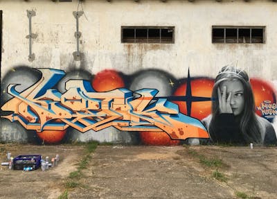 Beige and Orange and Grey Stylewriting by Kotk, NLS CREW and Mako Deuza. This Graffiti is located in Bulgaria and was created in 2018. This Graffiti can be described as Stylewriting, Characters and Abandoned.