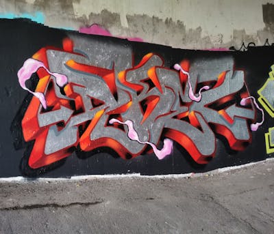 Red and Chrome Stylewriting by Dkeg. This Graffiti is located in United Kingdom and was created in 2021.