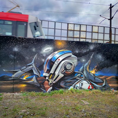 Colorful Characters by Caer8th. This Graffiti was created in 2022 but its location is unknown. This Graffiti can be described as Characters, 3D and Wall of Fame.