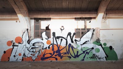 Orange and Light Green and Chrome Stylewriting by Hades. This Graffiti is located in Sarajevo, Bosnia and Herzegovina and was created in 2019. This Graffiti can be described as Stylewriting, Characters, Streetart and Abandoned.