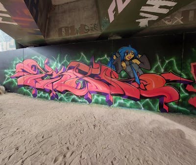 Coralle and Colorful Stylewriting by TexR. This Graffiti is located in Australia and was created in 2022. This Graffiti can be described as Stylewriting and Characters.