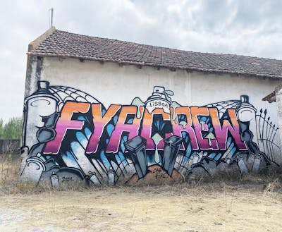 Colorful Stylewriting by Fire and cab. This Graffiti is located in Lisboa, Portugal and was created in 2021. This Graffiti can be described as Stylewriting and Abandoned.
