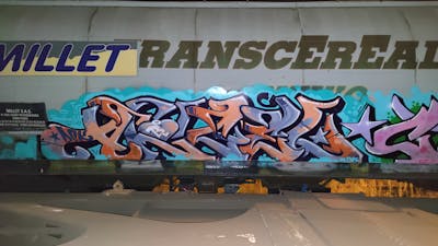 Colorful and Orange Stylewriting by DCK, Angel and ALL CAPS COLLECTIVE. This Graffiti is located in Hungary and was created in 2020. This Graffiti can be described as Stylewriting, Trains and Freights.