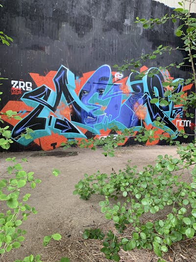 Orange and Cyan and Colorful Stylewriting by Menni96. This Graffiti is located in Lörrach, Germany and was created in 2023. This Graffiti can be described as Stylewriting and Characters.