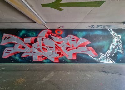 Red and Grey and Cyan Stylewriting by Dyze. This Graffiti is located in Bern, Switzerland and was created in 2023. This Graffiti can be described as Stylewriting and Characters.