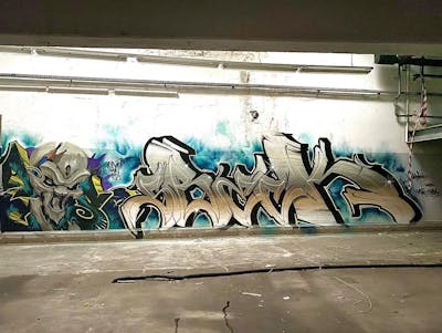 Chrome and Light Blue Stylewriting by Asco, Sbeck and Sbek. This Graffiti is located in Bremen, Germany and was created in 2020. This Graffiti can be described as Stylewriting, Characters and Abandoned.