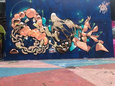Colorful and Beige Stylewriting by smo__crew and SIDOK. This Graffiti is located in London, United Kingdom and was created in 2022. This Graffiti can be described as Stylewriting and Wall of Fame.