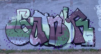 Brown and Light Green Stylewriting by Gauner. This Graffiti is located in Germany and was created in 2023. This Graffiti can be described as Stylewriting and Wall of Fame.