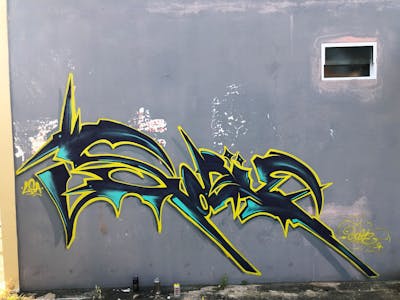 Yellow and Black Stylewriting by Sogie. This Graffiti is located in Batam, Indonesia and was created in 2024.