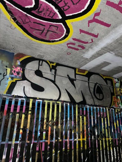 Chrome and Colorful Stylewriting by hertse1 and smo__crew. This Graffiti is located in London, United Kingdom and was created in 2023. This Graffiti can be described as Stylewriting and Wall of Fame.