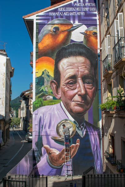 Colorful Characters by Nexgraff. This Graffiti is located in Ordizia, Spain and was created in 2022. This Graffiti can be described as Characters, 3D and Murals.