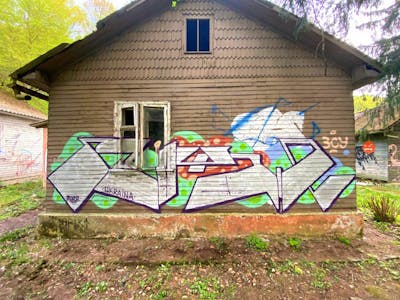 Colorful and Chrome Stylewriting by Cube Cuba and Royal Cru. This Graffiti is located in Ukraine and was created in 2022. This Graffiti can be described as Stylewriting, Abandoned and Street Bombing.