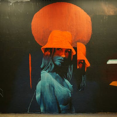 Cyan and Orange Characters by Mister Oreo. This Graffiti is located in bochum, Germany and was created in 2022. This Graffiti can be described as Characters and Wall of Fame.