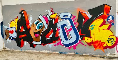 Colorful and Red and Black Stylewriting by Aion. This Graffiti is located in Gaia, Portugal and was created in 2023. This Graffiti can be described as Stylewriting, Abandoned and Characters.