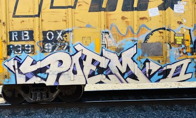 Chrome Trains by POEM2. This Graffiti is located in Oakland, United States and was created in 2022. This Graffiti can be described as Trains, Stylewriting and Freights.