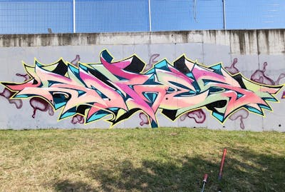 Colorful Stylewriting by sores. This Graffiti is located in Belgrade, Serbia and was created in 2023.
