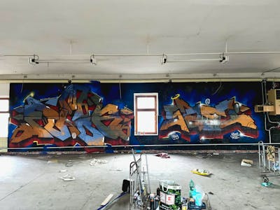 Colorful Stylewriting by Safi and Fumok. This Graffiti is located in Döbeln, Germany and was created in 2023. This Graffiti can be described as Stylewriting and Abandoned.