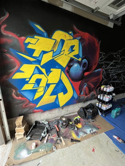 Yellow and Colorful Characters by Tornado. This Graffiti is located in kingston, Canada and was created in 2022. This Graffiti can be described as Characters and Stylewriting.