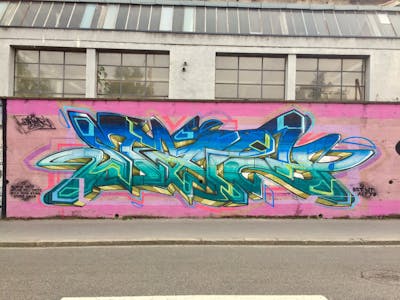 Colorful Stylewriting by Kst, Alf, Twp, Yo and STAPH. This Graffiti is located in Saint-Etienne, France and was created in 2021. This Graffiti can be described as Stylewriting and Wall of Fame.