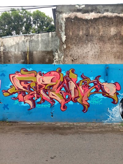 Coralle and Colorful Stylewriting by GROWOAK. This Graffiti is located in Indonesia and was created in 2024.