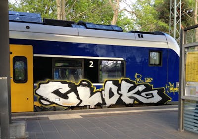 Chrome and Black Stylewriting by CLOK THE NATURE. This Graffiti is located in Rostock, Germany and was created in 2018. This Graffiti can be described as Stylewriting and Trains.