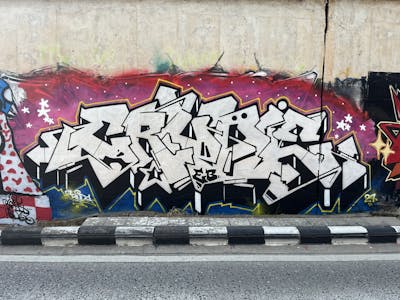 Chrome and Black Stylewriting by Crude. This Graffiti is located in Bangkok, Thailand and was created in 2024.