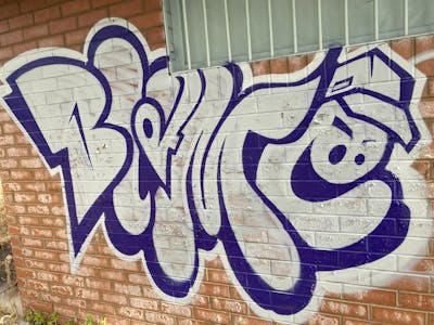 Blue and White Handstyles by BLAME. This Graffiti is located in Perth, Australia and was created in 2022. This Graffiti can be described as Handstyles and Stylewriting.
